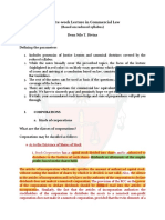 2021 Pre Week Notes in Commercial Law Based On Reduced Syllabus