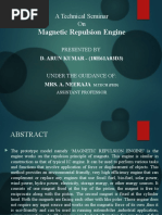 A Technical Seminar On Magnetic Repulsion Engine