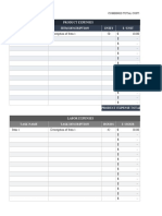 Product Expenses Item Name Item Description Units $ / Unit: Combined Total Cost