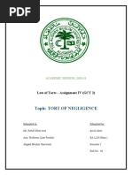 Topic: Tort of Negligence: Law of Torts - Assignment IV (GCT 2)