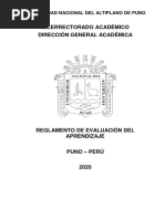 Reglamento de Evaluación Del Aprendizaje 2020