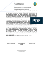 Acta de Entrega de Terreno - San Roman