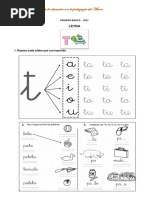 Cuaderno de Trabajo Primero Básico Letras T