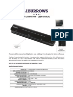 J.Burrows A4 Home Laminator User Instructions