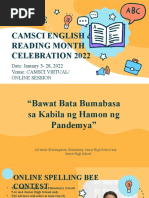 Camsci English & Reading Month Celebration 2022: Date: January 3-28, 2022 Venue: Camsci Virtual/ Online Session