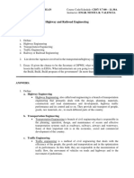 Highway and Railroad Engineering: Assignment #1 Questions