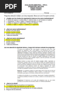 EVALUACIÓN Biología 4° - Respuestas