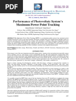 Performance of Photovoltaic System's Maximum Power Point Tracking