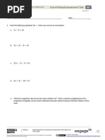 Algebra I m1 End of Module Assessment