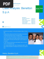 Case Analysis: Benetton S.p.A: Organization Structure and Processes