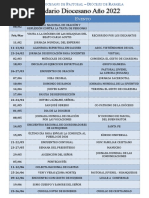 Fechas Calendario Diocesano Año 2022