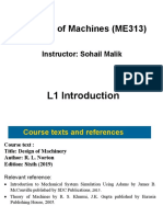 Theory of Machines (ME313) : L1 Introduction