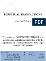 Perpetual Transactions: Journal Entries