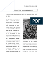 ADORNO La Educación Después de Auschwitz (20 Hojas)