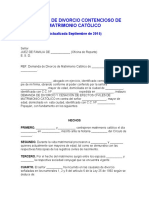 Demanda de Divorcio Contencioso de Matrimonio Católico