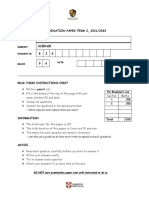 Examination Paper Term 2, 2021/2022: Read These Instructions First