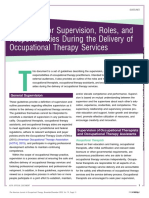 Guidelines For Supervision, Roles, and Responsibilities During The Delivery of OT Services