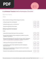 E-Commerce Tutorial - Online Marketplace Checklist