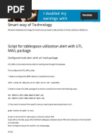 Script For Tablespace Utilization Alert With UTL MAIL Package - Smart Way of Technology