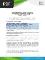 Guía de Actividades y Rúbrica de Evaluación - Unidad 1 - Paso 1 - Contextualización de Generalidades y Control Reproductivo