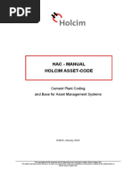 Hac - Manual Holcim Asset-Code: Cement Plant Coding and Base For Asset Management Systems