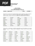 Hoja de Trabajo Acentuación - Ortocaligrafía