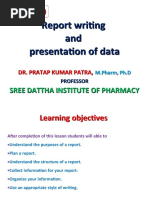 Report Writing and Presentation of Data