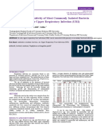 Antimicrobial Sensitivity of Most Commonly Isolated Bacteria From Feline Upper Respiratory Infection (URI)