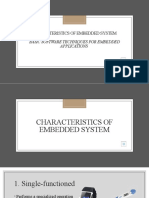 Characteristics of Embedded System: Basic Software Techniques For Embedded Applications