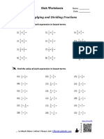 Multiplying and Dividing Fractions: Math Worksheets