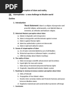 Topic: Western Perception of Islam and Reality. OR Islamophobia - A New Challenge To Muslim World Outline Thesis Statement: 2