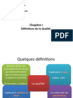 Chapitre I Définitions de La Qualité