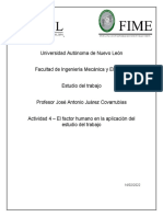 El Factor Humano en La Aplicación Del Estudio Del Trabajo