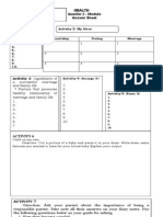 Name: Section:: Health Quarter 2 - Module Answer Sheet