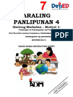 Araling Panlipunan 4: Ikatlong Markahan - Modyul 1