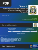 Tema 3. Regimen Juridico Administrativo de La Educacion y La Cultura en Venezuela