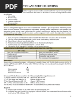 Job, Batch and Service Costing