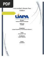 Evaluación Final Lengua Española