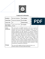 Commercial Arbitration-Syllabus