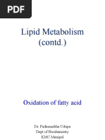 Oxidation of Fatty Acids (MB)