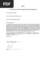 Anexo 1 A Solicitud de Incorporacion Al Regimen de Docente Investigador UNI