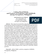 Culture Based Beliefs and Practices On Pregnancy and Childbirth Among Sorsoguenos Philippines PDF