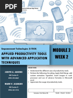 Week 2: Applied Productivity Tools With Advanced Application Techniques