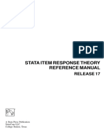 Stata Item Response Theory Reference Manual: Release 17