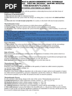 Thermodynamics Synopsis and Formula