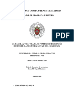 La Familia y El Trabajo Femenino en España - Durante La Segunda Mitad Del Siglo Xix