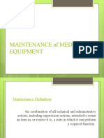 Maintenance of Medical Equipment