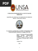 La Coautoría y Participación en El Delito de Feminicidio Sede Central Del Distrito Judicial de Arequipa 2016-2018