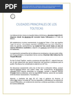 Clase 4 Ciudades Principales de Los Toltecas