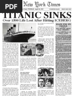 Over 1500 Life Lost After Hitting ICEBERG: Titanic Sinks